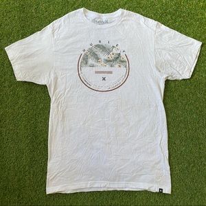 Hurley White Graphic T-Shirt | Medium